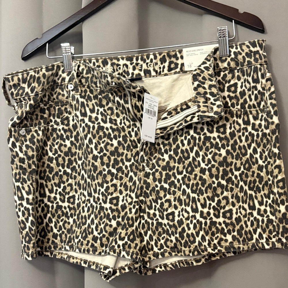 American Eagle Outfitters Animal Print Jean Shorts